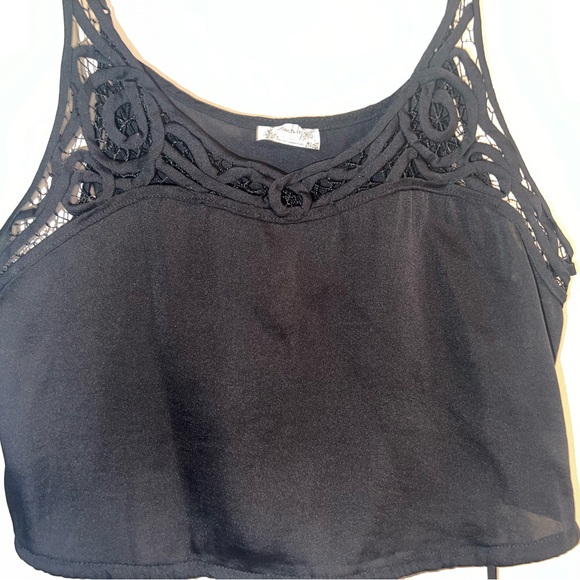 Free people dainty black satin top size XS - Picture 1 of 9